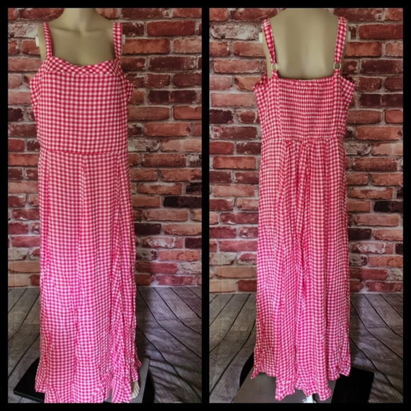 City Chic Pink Gingham Maxi Dress 14 & 18 NWT - Picture 2 of 3